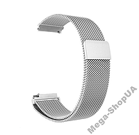 Металлический ремешок браслет для умных часов миланская петля 18 мм Серебристый