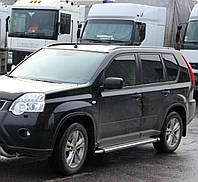 Пороги боковые (подножки-площадка) Nissan X-Trail (T31) 2007-2013 (Ø42)