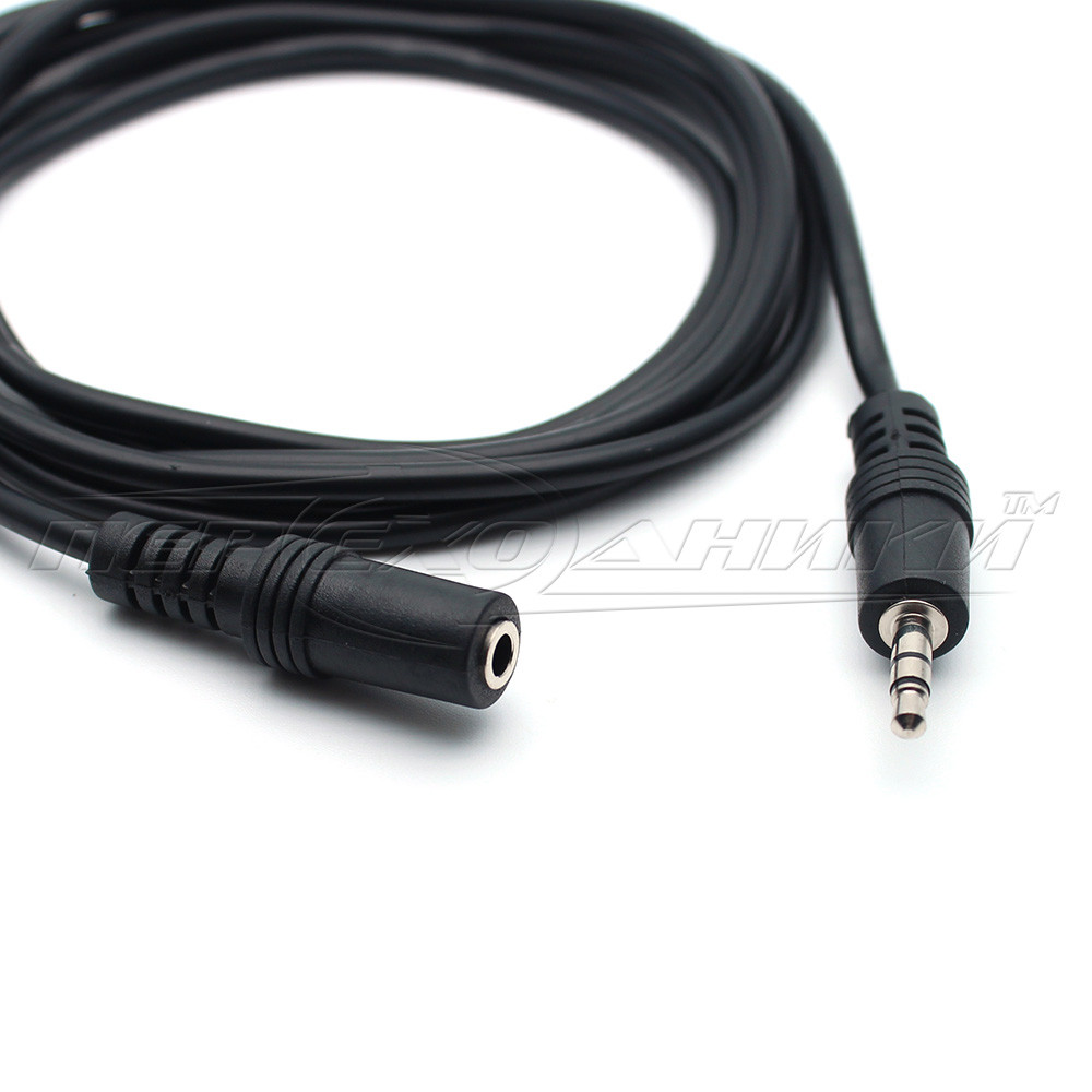 Аудио кабель удлинитель AUX 3.5 mm jack (эконом качество), 1.5 м - фото 2 - id-p498471555