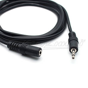 Аудіо кабель подовжувач AUX 3.5 mm jack (економ якість), 3 м, фото 2