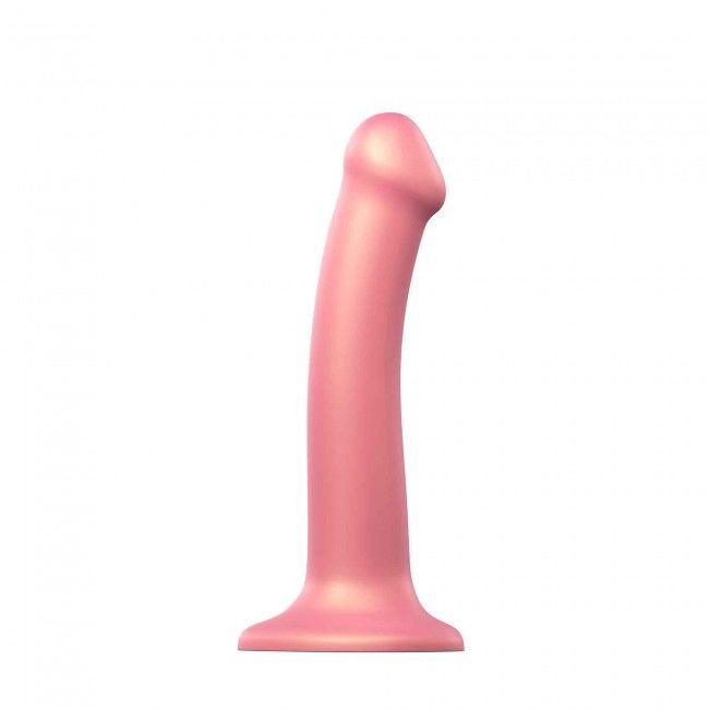 Насадка для страпона Strap-On-Me Mono Density Dildo Rose M, диам. 3,3см, однослойный силикон, гибкий 777Store.com.ua