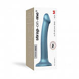 Насадка для страпона Strap-On-Me Mono Density Dildo Blue M, диам. 3,3см, однослойный силикон, гибкий 777Store.com.ua, фото 3