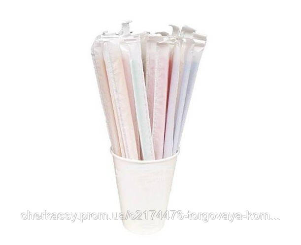 Купить Трубочки для напитков гофра цветные в индивидуальной упаковке ...