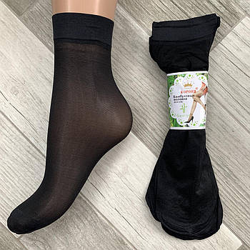 Шкарпетки жіночі капрон рулон, пучок Корона, 23-25 розмір, чорні, 02683