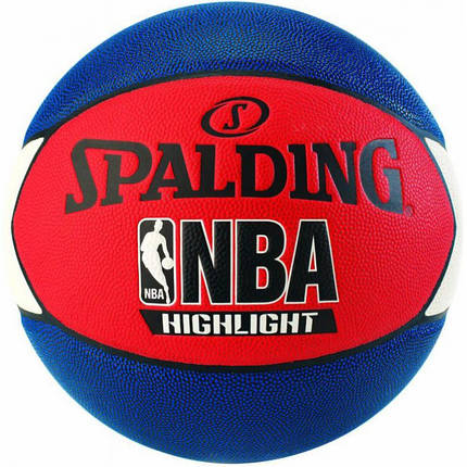 М'яч баскетбольний Spalding NBA Highlight Blue/Red Size 7, фото 2