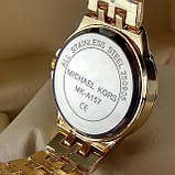 Жіночі кварцові наручні годинники Michael Kors MK-A157 на металевому браслеті золотого кольору синій циферблат, фото 4