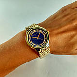 Жіночі кварцові наручні годинники Michael Kors MK-A157 на металевому браслеті золотого кольору синій циферблат, фото 5