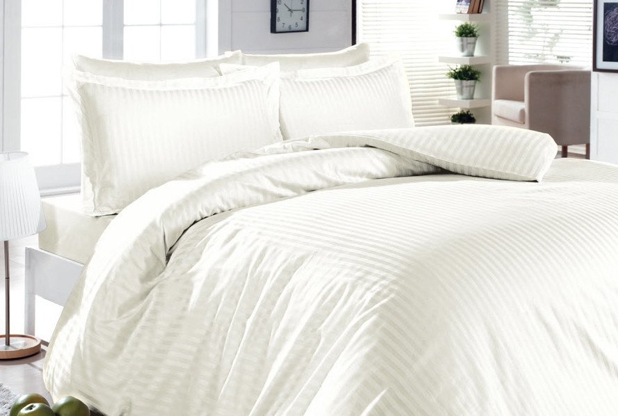 Постільна Білизна First Choice Cotton Satin Lines Style Krem Сімейний