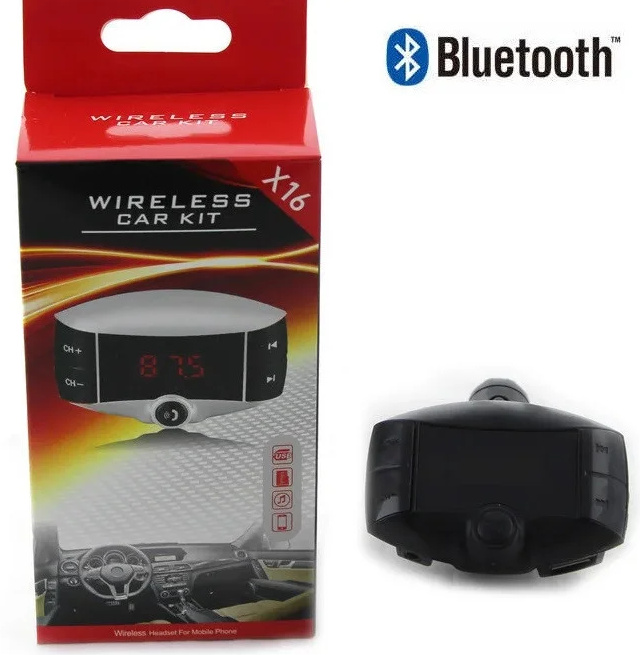Автомобільний FM модулятор X16+BT, ФМ-трансмітер, Bluetooth