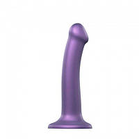 Насадка для страпону Strap-On-Me Mono Density Dildo Violet M, діам. 3,3см, одношаровий силікон, гнучкий Feromon
