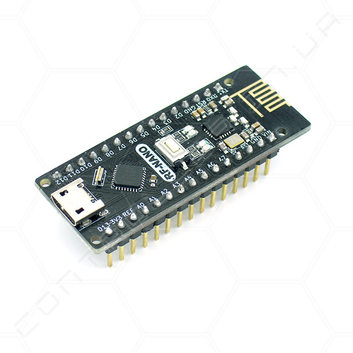 Мікроконтролер Arduino Nano 3.0 ATMega328 CH340 microUSB з NRF24l01+ 2,4 G ніжки припаяні