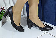 Туфлі жіночі Berloni 202(H01-135-09) в чорній шкірі на підборах., фото 7