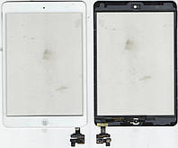 Сенсорное стекло (тачскрин) для iPad Mini белый (White) assembly with home button