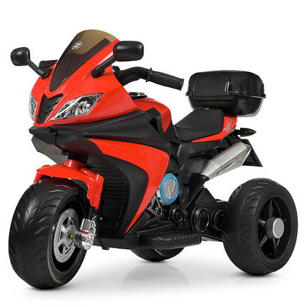 Дитячий триколісний електромотоцикл із багажником Bambi 4195EL-3, фото 1