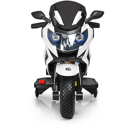 Дитячий електромотоцикл білий Bambi M 3681AL-1 з додатковими колесами, фото 3