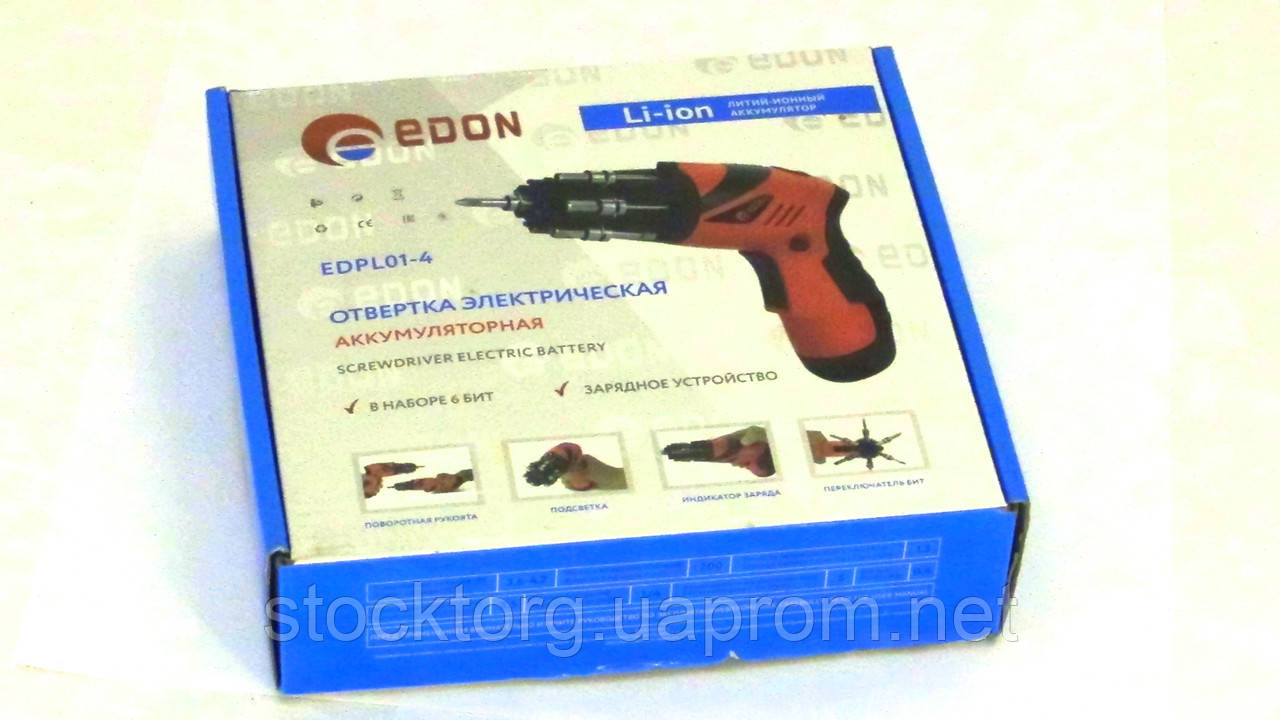Отвертка аккумуляторная EDON EDPL01-4 - фото 6 - id-p640062434