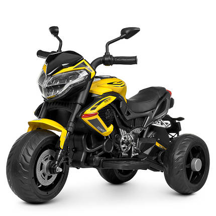Дитячий мотоцикл триколісний жовтий MP3 Bambi M 4152EL-6, фото 1