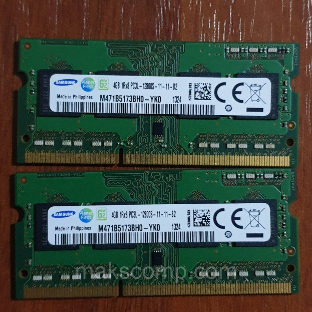 Пам'ять Samsung 4Gb So-DIMM PC3L-12800S DDR3-1600 1.35 v (M471B5173BH0-YK0)