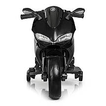 Дитячий електромотоцикл чорний Bambi M 4104ELS-2 2 мотори, фото 3