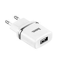 Зарядка для телефону (планшета) 1 USB Hoco C11 White + USB кабель Micro USB (1A)