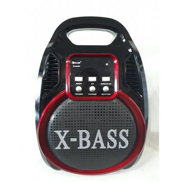 Колонка комбік Golon RX-820 BT Bluetooth mp3 радіомікрофон пульт-квітка Чорний з червоним (258674)