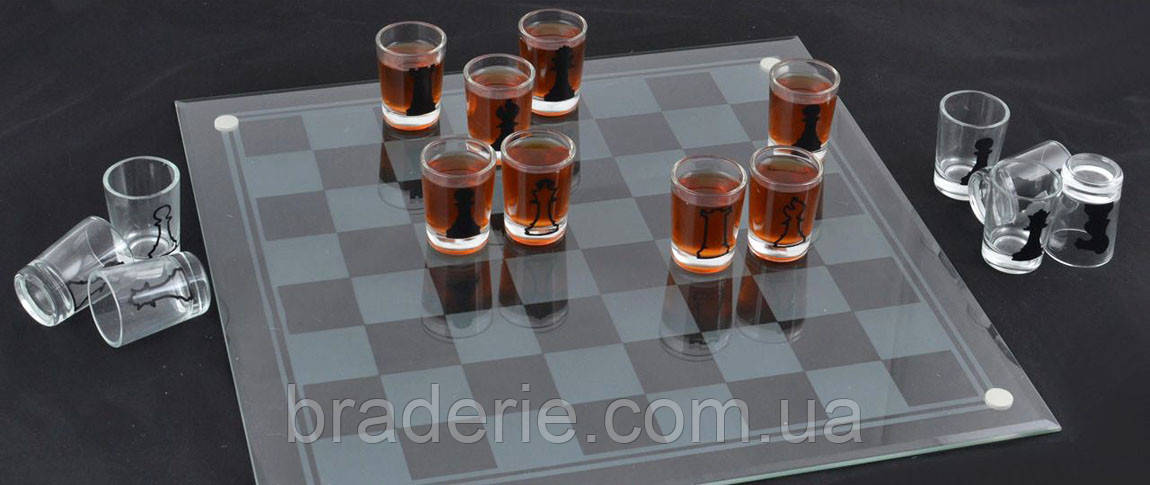 Скляні шахи з рюмками 086M алкогольна гра