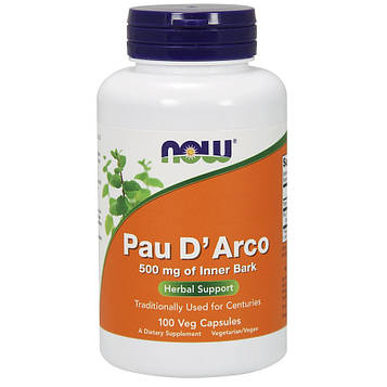 Кора мурашиного дерева - NOW Foods Pau d'arco 500 mg 100 vegcaps