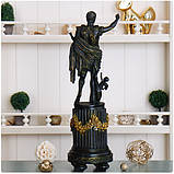 Статуетка годинник "Імператор Октавіан" з полістоуну, фото 4