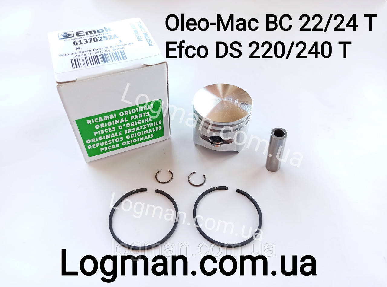 Поршень в сборе для мотокосы Oleo-Mac BC22T,BC24T,BC220T,BC240T/Efco DS220T,DS2200T,DS240T,DS2400T (61370252)