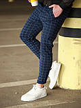 Штани завужені чоловічі картаті синій Київ, фото 2