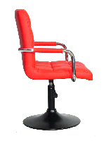 Крісло Augusto Arm BK-Base екошкіра червоний 1007 на чорній базі опорі — млинцеві з регулюванням висоти, фото 6