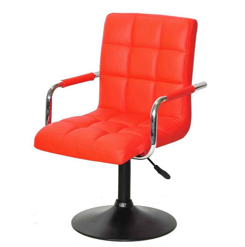 Крісло Augusto Arm BK-Base екошкіра червоний 1007 на чорній базі опорі — млинцеві з регулюванням висоти, фото 1