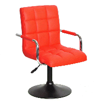 Крісло Augusto Arm BK-Base екошкіра червоний 1007 на чорній базі опорі — млинцеві з регулюванням висоти, фото 2