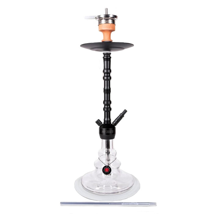 Кальян AMY Deluxe 070.01 Alu Zulu висота 80 см на 1 персону прозорий