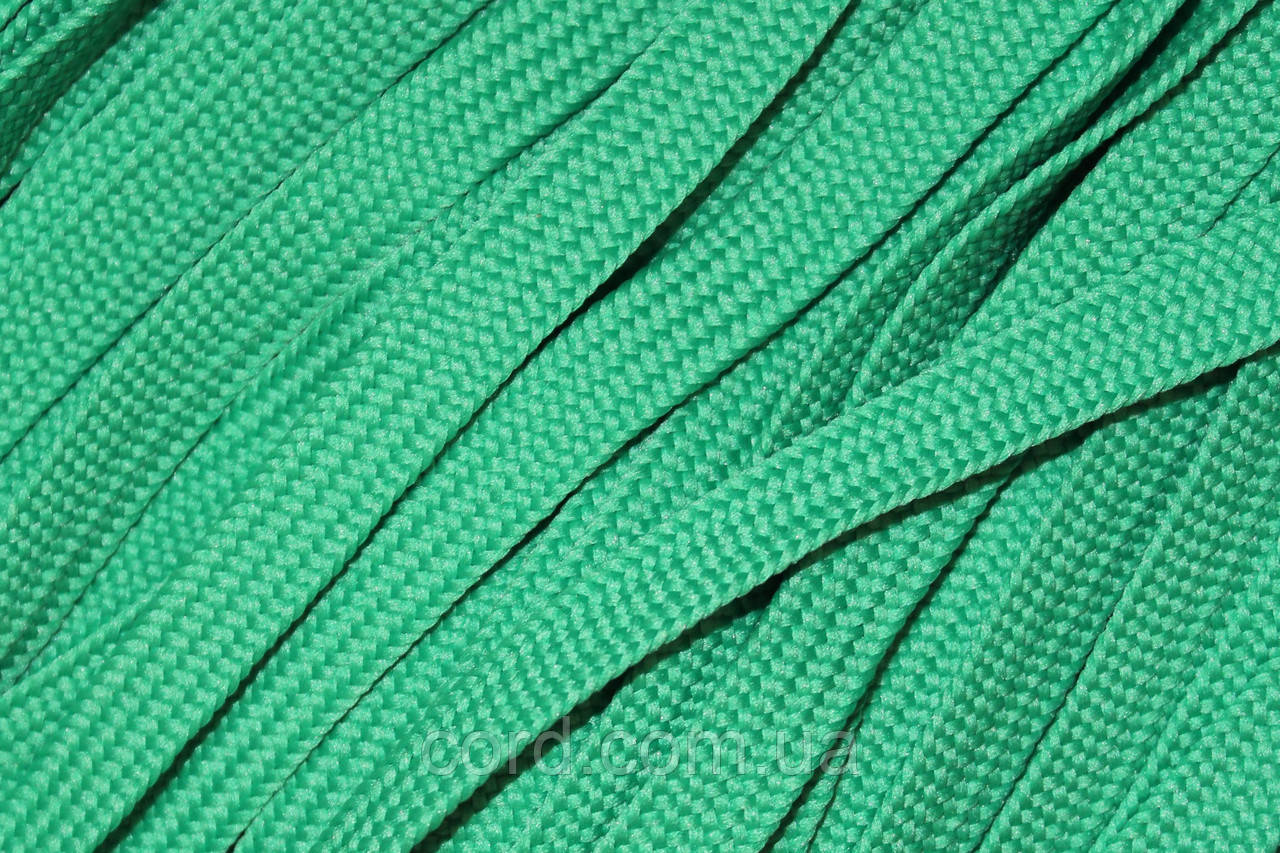 Тесьма(стрічка) шнур плоский поліестер 10мм зелений моток 100м, фото 1