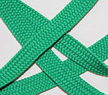 Тесьма(стрічка) шнур плоский поліестер 10мм зелений моток 100м, фото 2