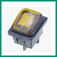 Выключатель IP67 KCD4 ON-OFF 4Pin 30х22мм с подсветкой Yellow