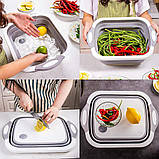 Універсальна обробна дошка 2 в 1 для миття овочів.Складана дошка-трансформер,дошка-миска,chopper, фото 7