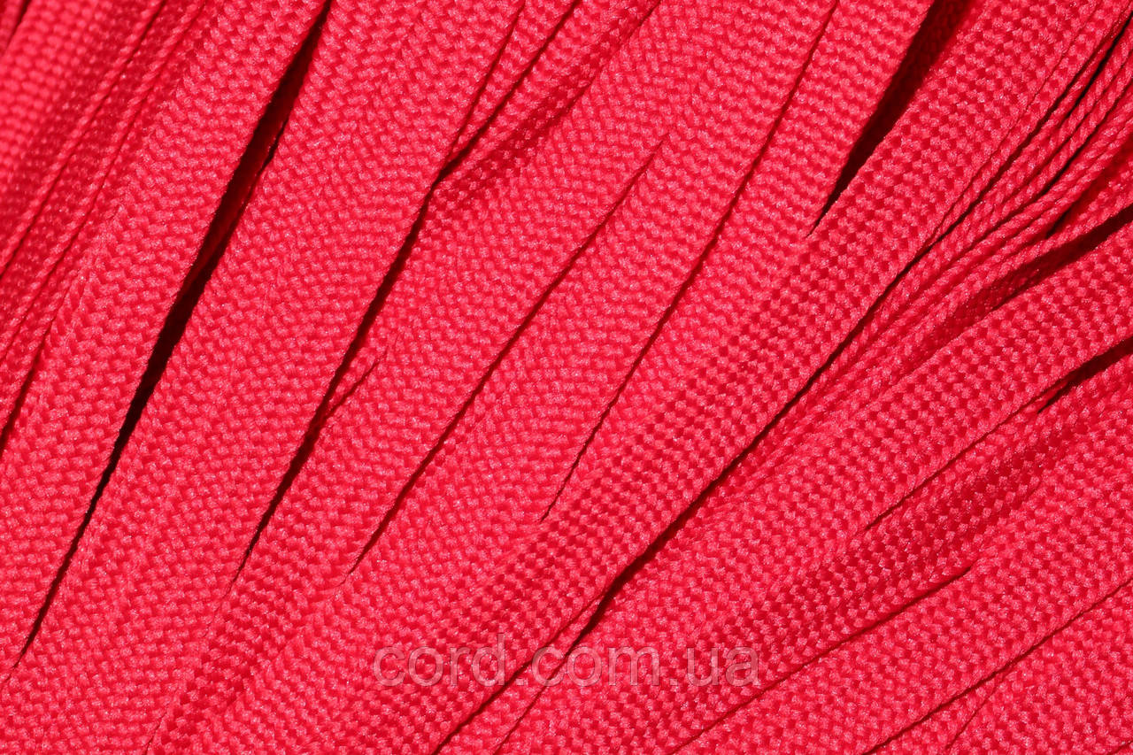 Тесьма(стрічка) шнур плоский поліестер 10мм червоний моток 100м, фото 1