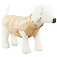 Куртка для собак «Дутик», бежевый, зимняя, осенняя одежда для собак мелких, средних пород