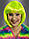 Жовтогарячий арнавальний жіночий перуок неоновий, фото 3