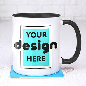 Друк на чашках (Чорна середина та ручка)"