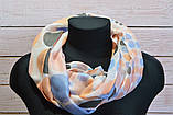 Шарф снуд жіночий в горошок з бавовни з паєтками та візерунками Demure 180*42 колір персиковий, фото 4