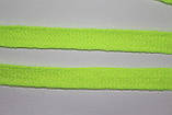 Тесьма(стрічка) шнур плоский акрил 10мм салатовий моток 100м, фото 2