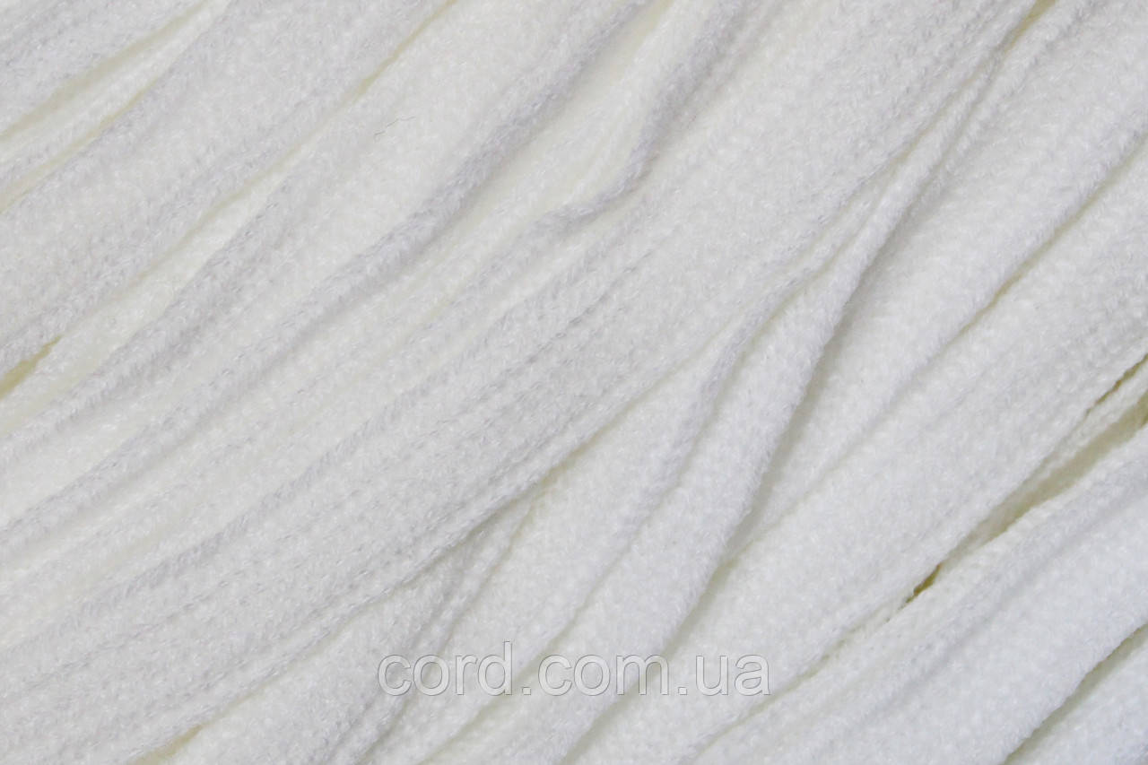 Тесьма(стрічка) шнур плоский акрил 15мм білий моток 50м, фото 1