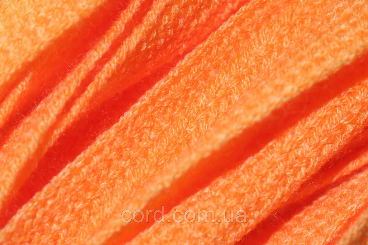 Тесьма(стрічка) шнур плоский акрил 15мм помаранчевий моток 50м, фото 1