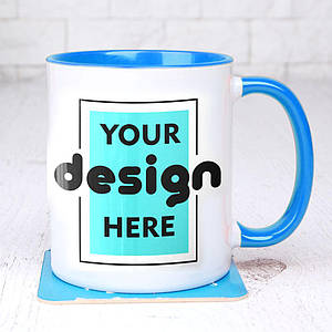 Друк на чашках (Блакизна середина та ручка)