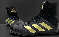 Боксёрки ADIDAS Speedex 18 черно-золотые, обувь для бокса Адидас