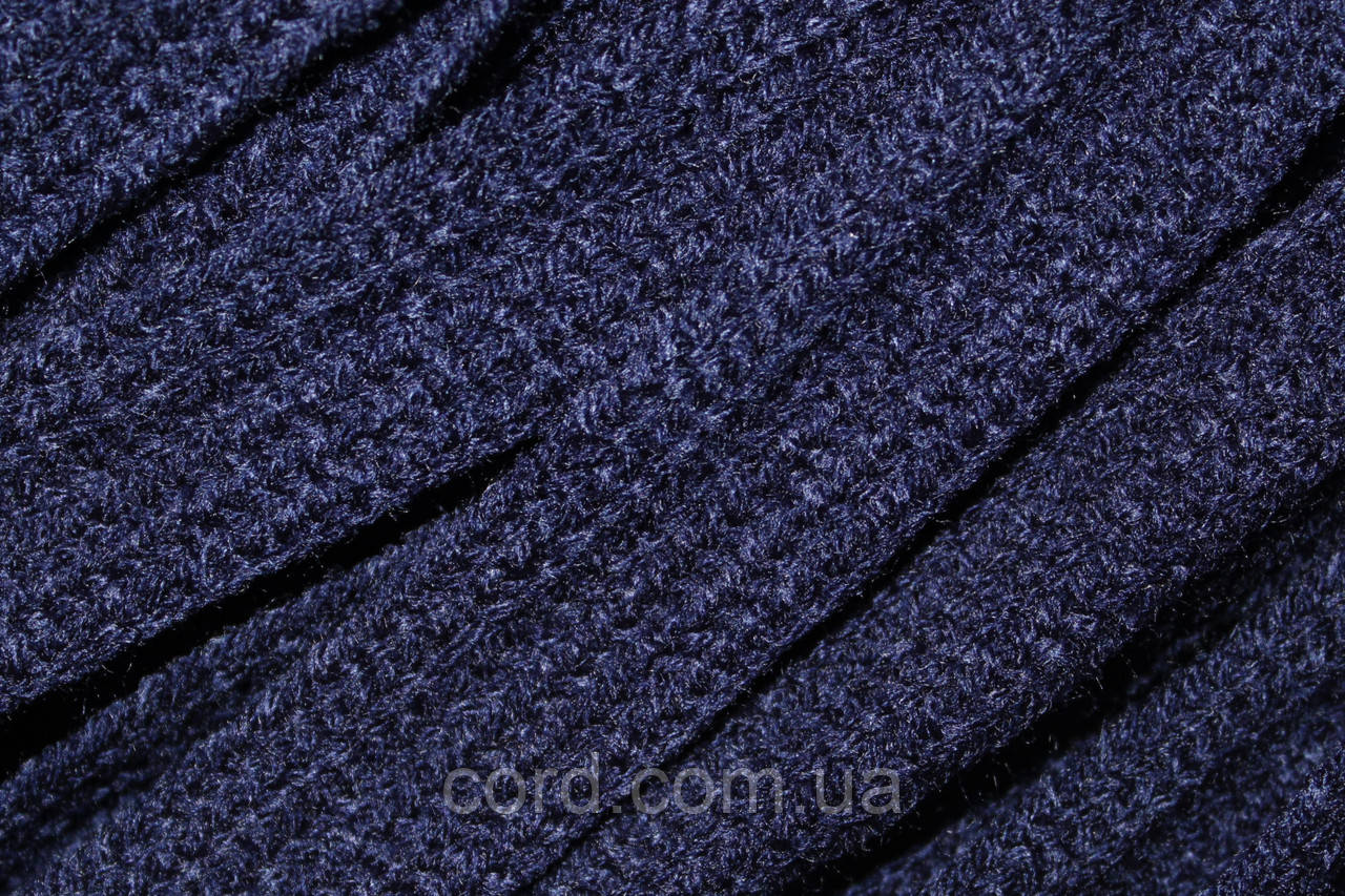 Тесьма(стрічка) шнур плоский акрил 15мм темно-синій моток 50м, фото 1