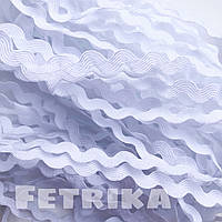 Тасьма "Берізка" біла, стрічка "Зігзаг", 5 мм